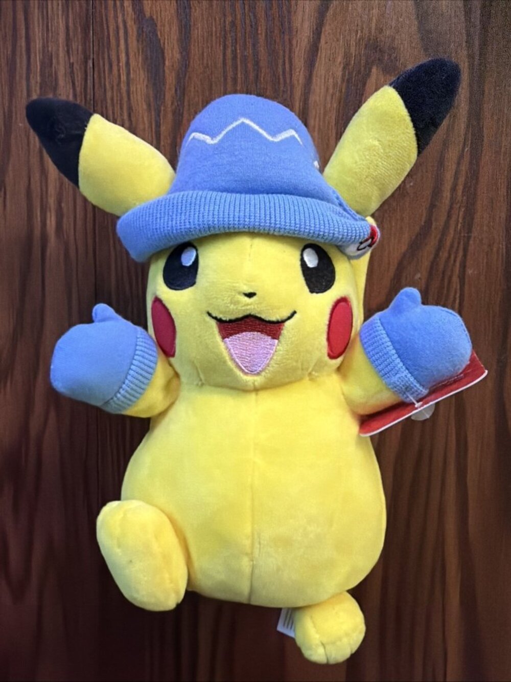 8” Pokemon Winter Holiday Pikachu Blue Hat Mittens Stuffed Plush Plushie 2022